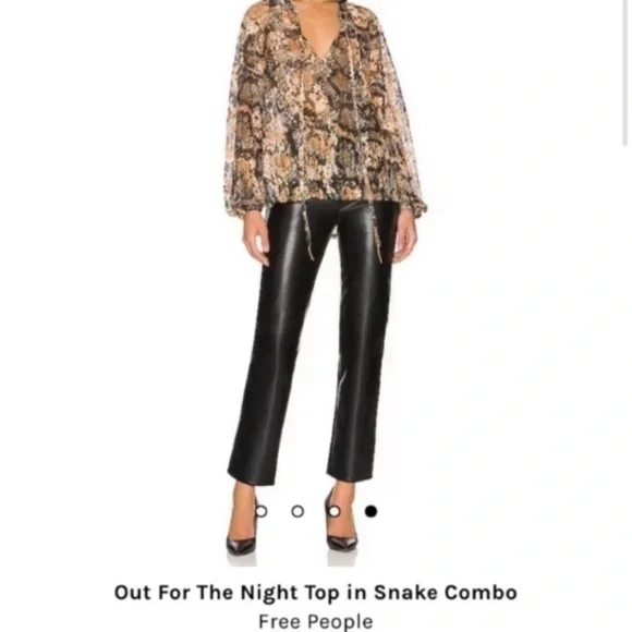 Free People Out For The Night Snake Print Sheer Blouse Oversized Boho Revolve S - Picture 9 of 13